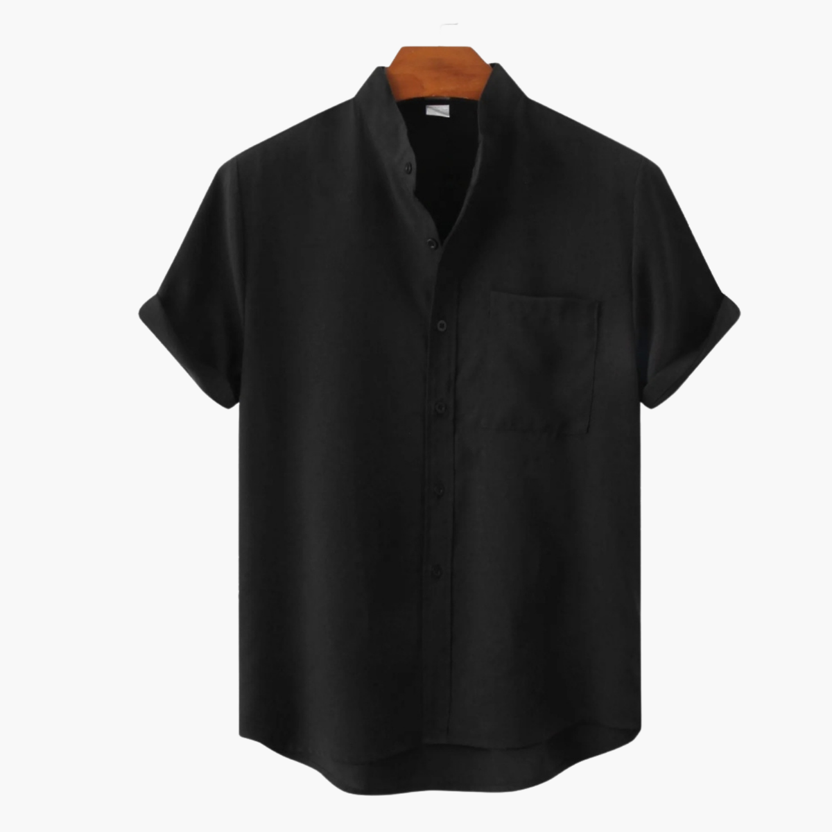 Men's Mandarin Collar Shirt and Shorts Set