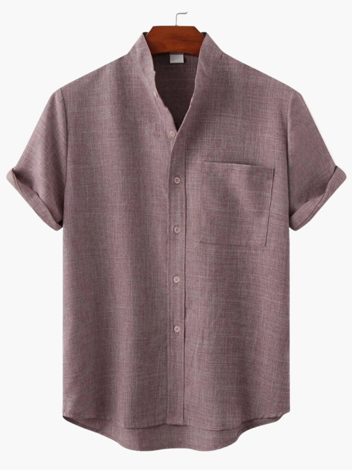 Men's Mandarin Collar Shirt and Trousers Set