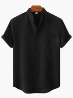 Men's Mandarin Collar Shirt and Trousers Set