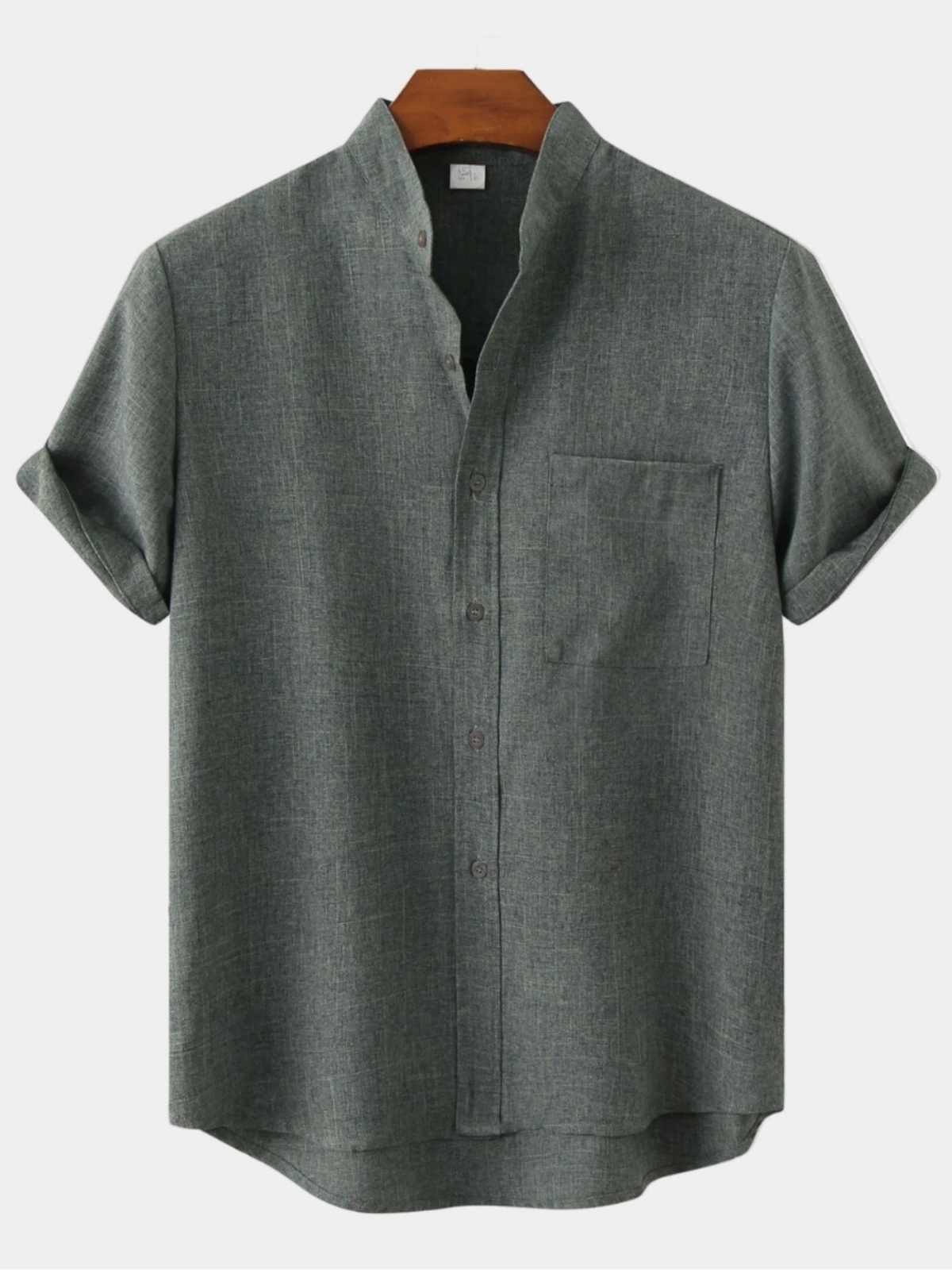 Men's Mandarin Collar Shirt and Trousers Set