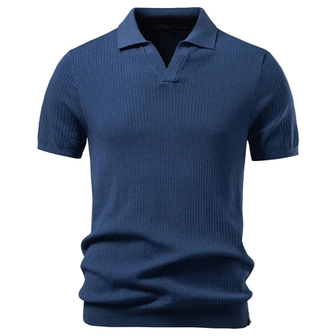 Men's Open Placket Line Polo Shirt