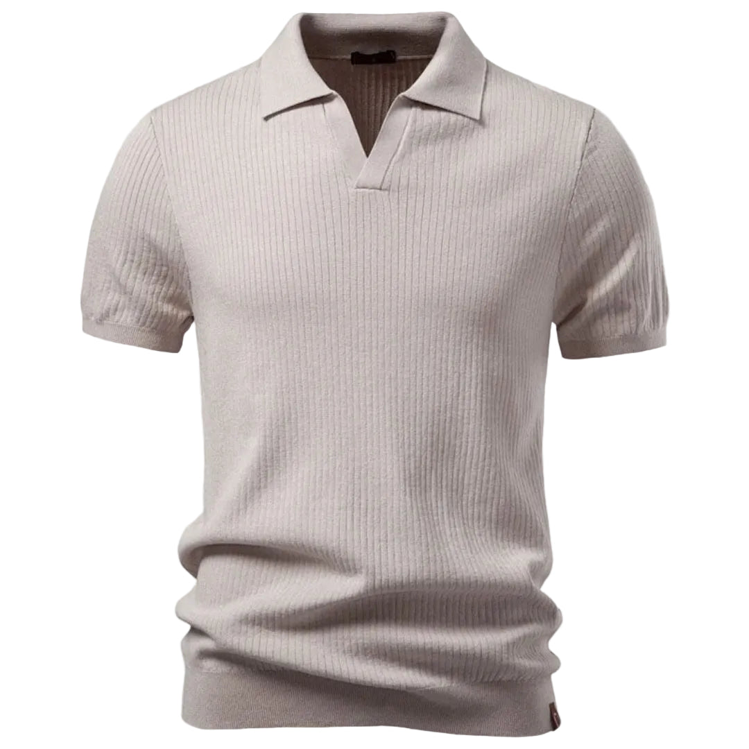 Men's Open Placket Line Polo Shirt