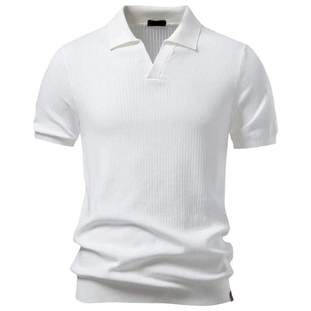 Men's Open Placket Line Polo Shirt
