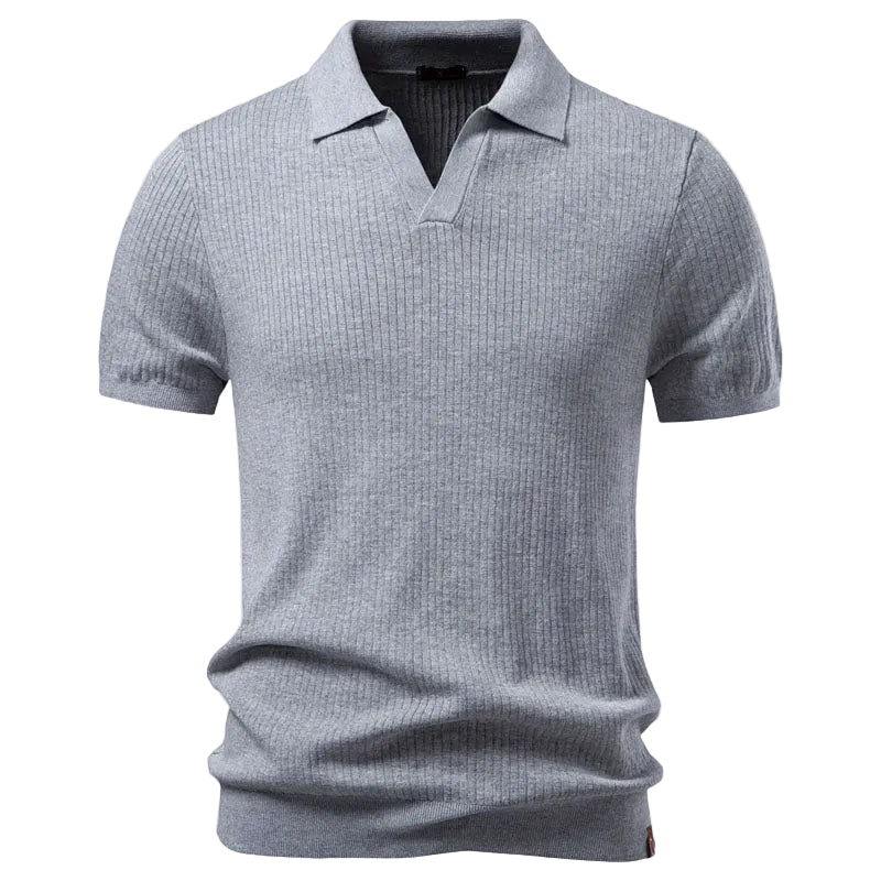 Men's Open Placket Line Polo Shirt