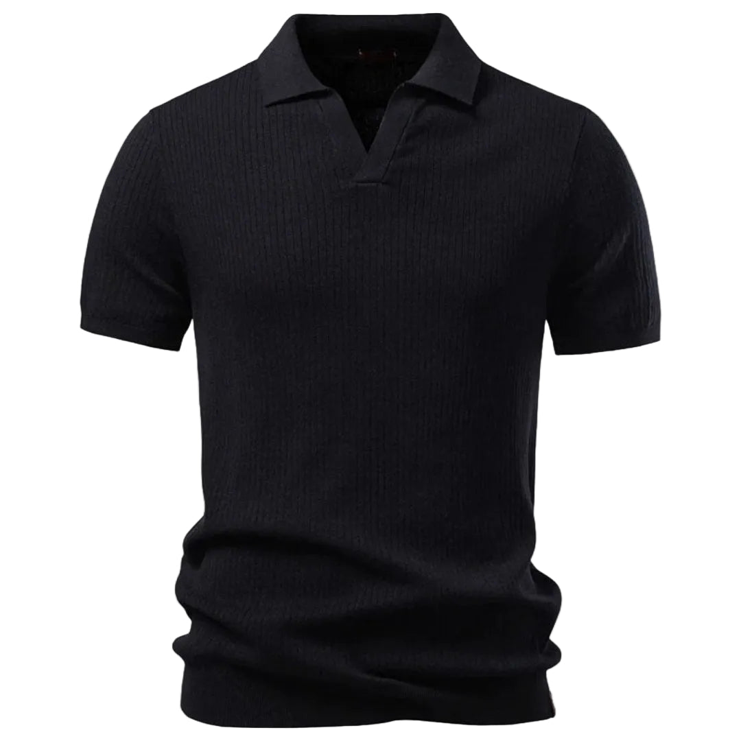 Men's Open Placket Line Polo Shirt