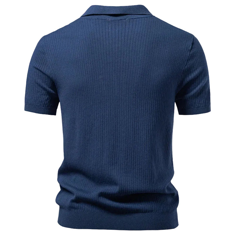 Men's Open Placket Line Polo Shirt