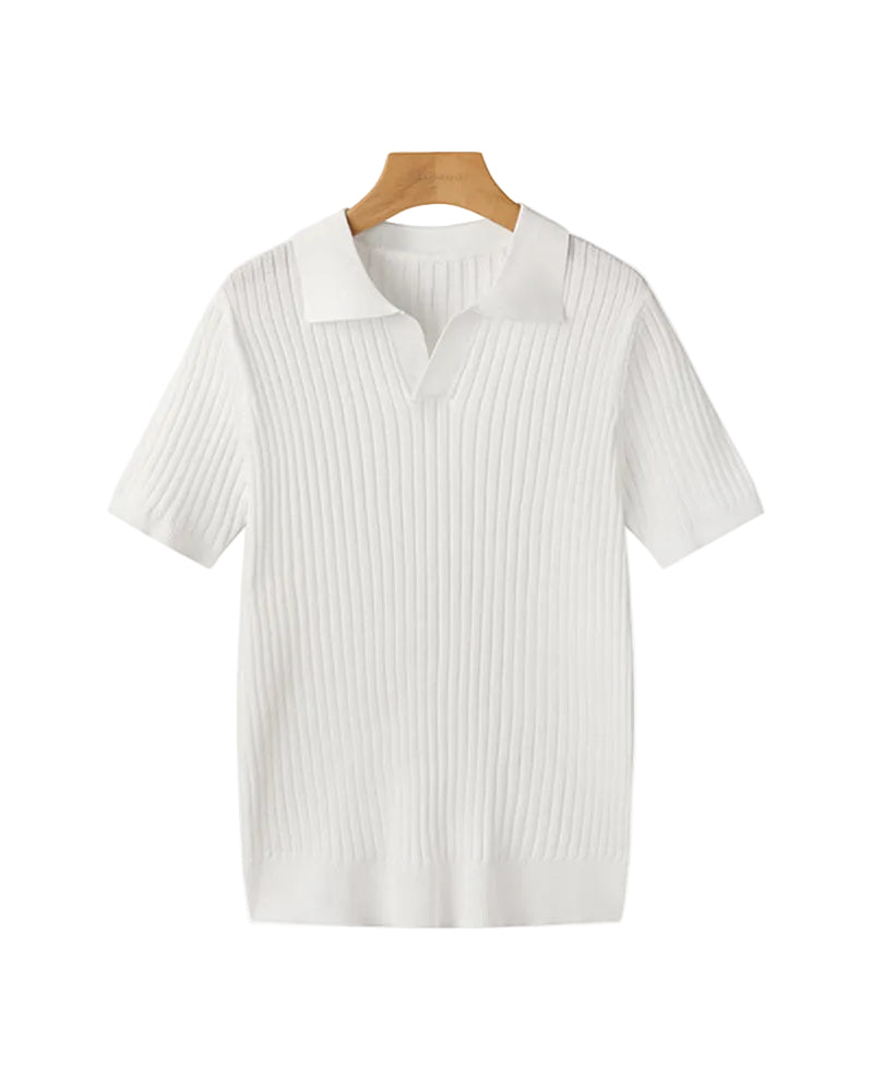 Men's Open Placket Polo Shirt
