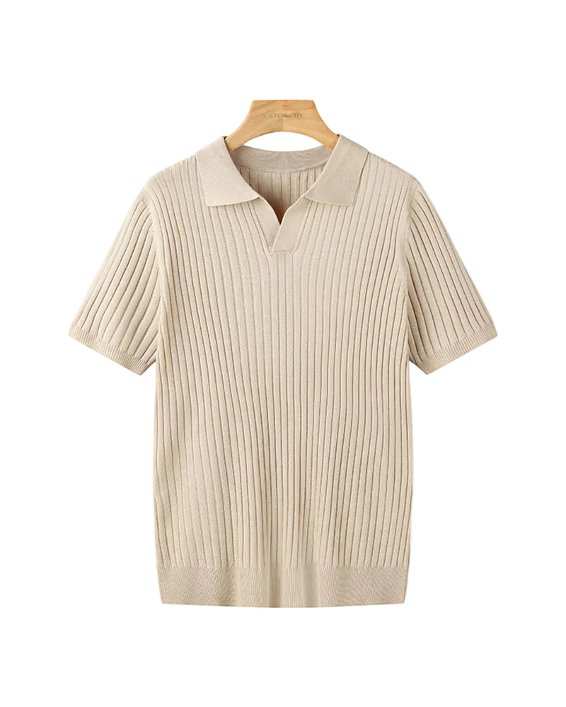 Men's Open Placket Polo Shirt