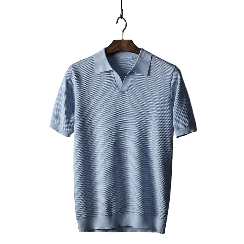 Men's Open Placket Short Sleeve Polo