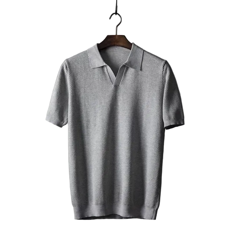 Men's Open Placket Short Sleeve Polo