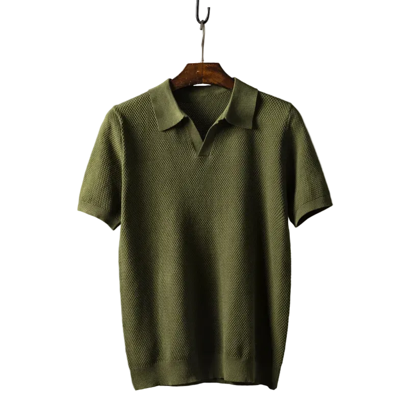 Men's Open Placket Short Sleeve Polo