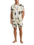 Men's Palm Print Shirt and Shorts Set