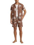 Men's Palm Print Shirt and Shorts Set