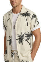 Men's Palm Print Shirt and Shorts Set