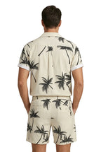 Men's Palm Print Shirt and Shorts Set