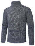 Men's Patterned Roll-Neck Jumper