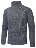 Men's Patterned Roll-Neck Jumper