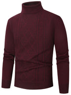 Men's Patterned Roll-Neck Jumper