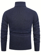 Men's Patterned Roll-Neck Jumper