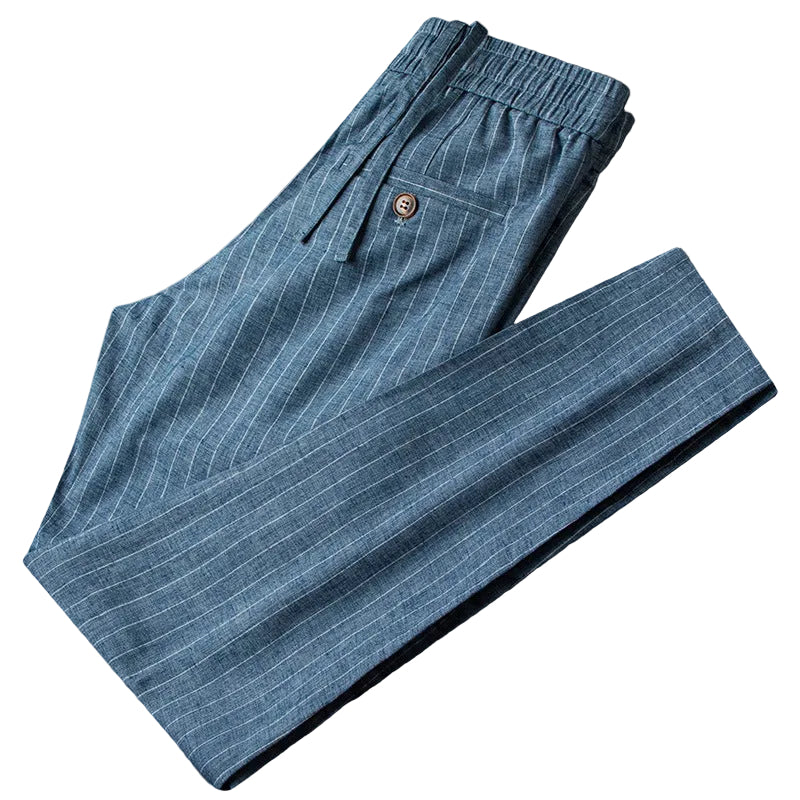 Men's Pinstripe Drawstring Trousers