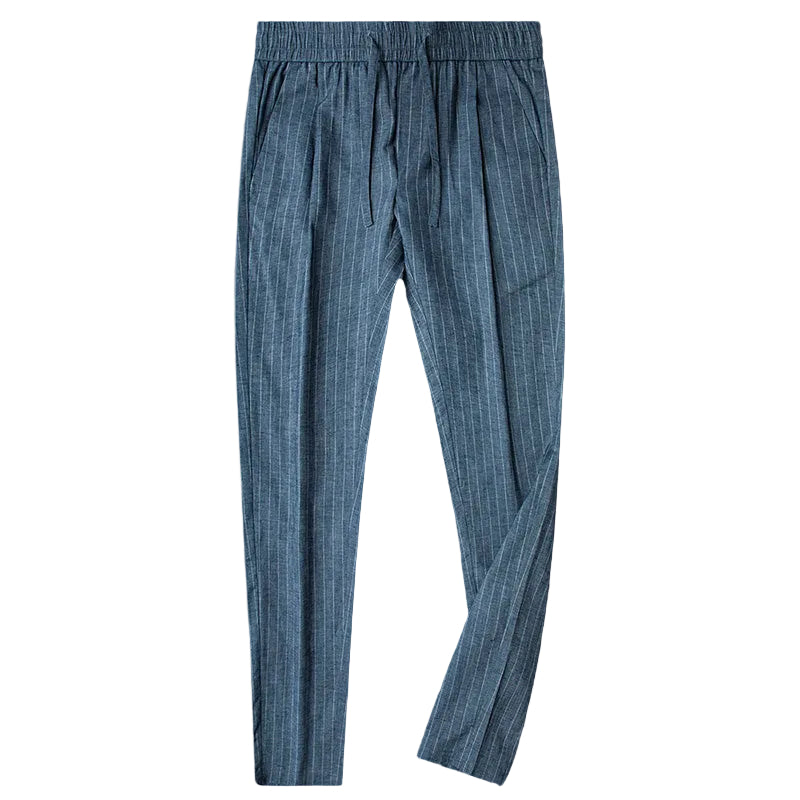 Men's Pinstripe Drawstring Trousers