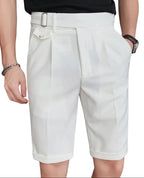 Men's Pleat Buckle Detail Shorts