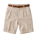 Men's Pleated Belted Shorts