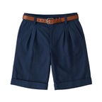 Men's Pleated Belted Shorts