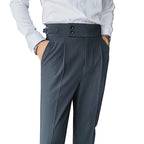 Men's Pleated Button Detail Trousers