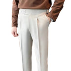 Men's Pleated Button Detail Trousers