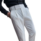 Men's Pleated Button Detail Trousers