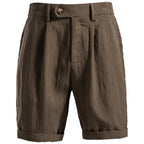 Men's Pleated Buttoned Shorts
