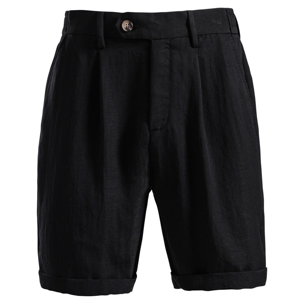 Men's Pleated Buttoned Shorts