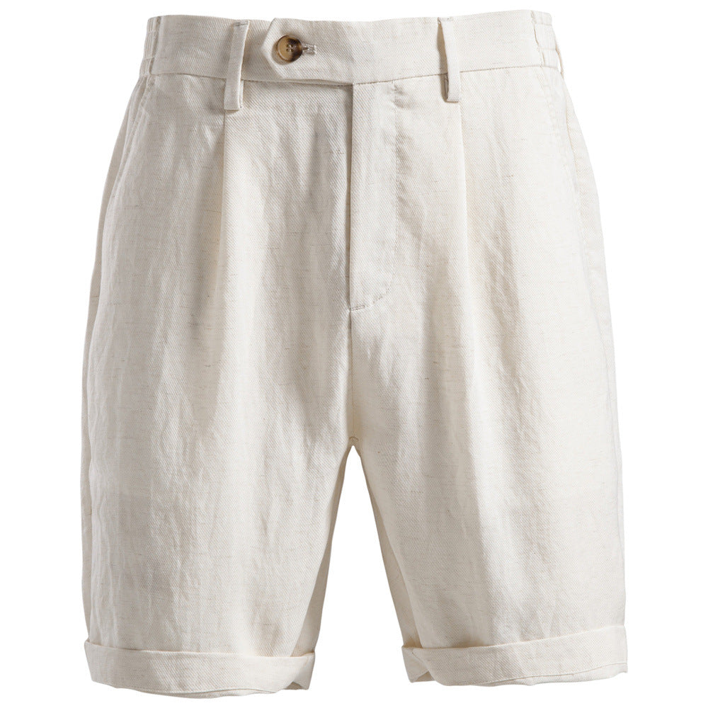 Men's Pleated Buttoned Shorts