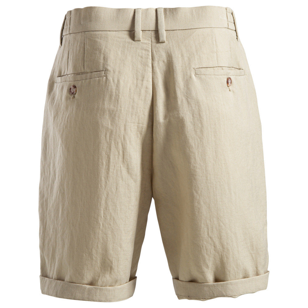 Men's Pleated Buttoned Shorts