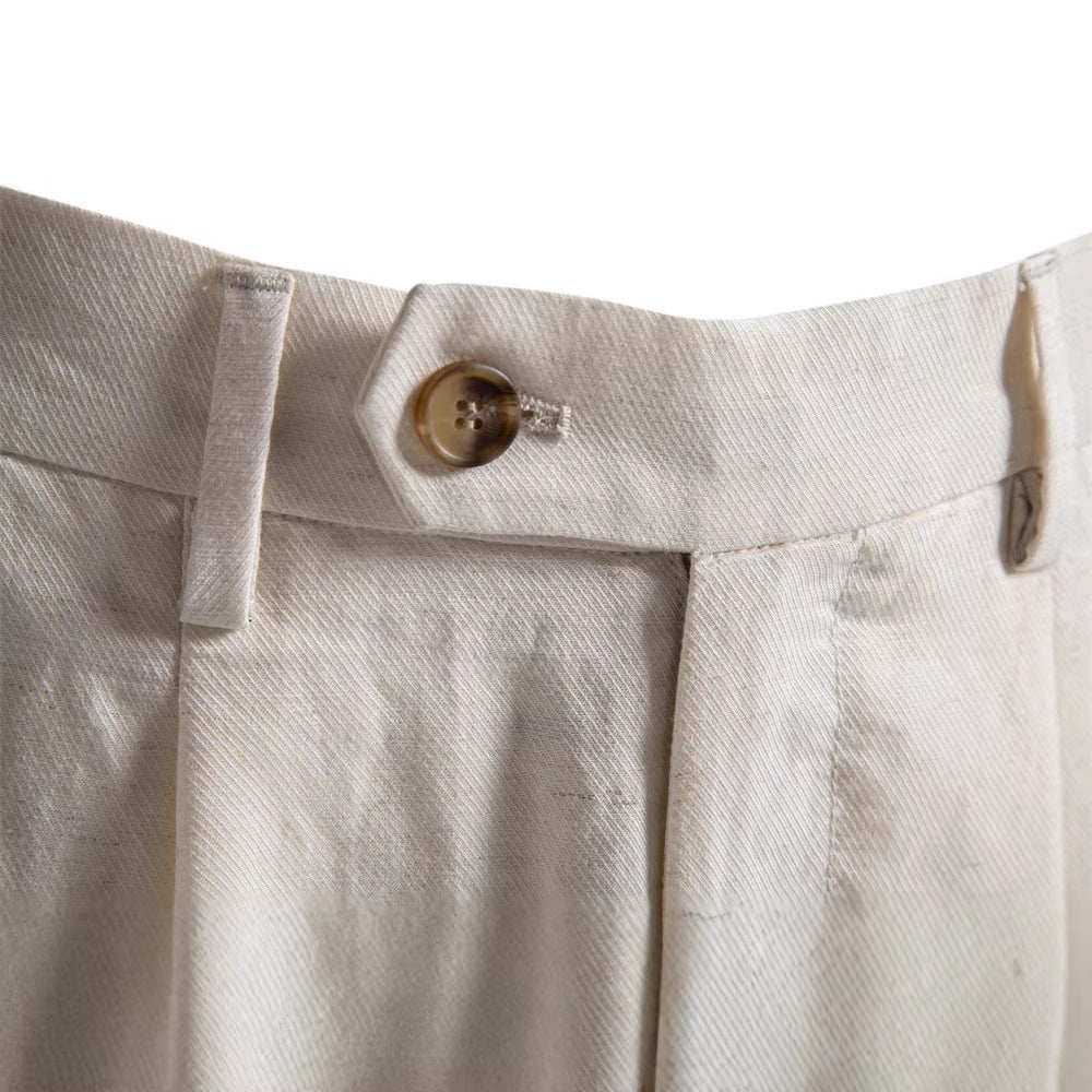 Men's Pleated Buttoned Shorts