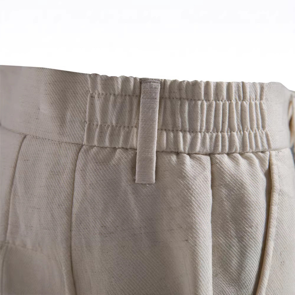 Men's Pleated Buttoned Shorts