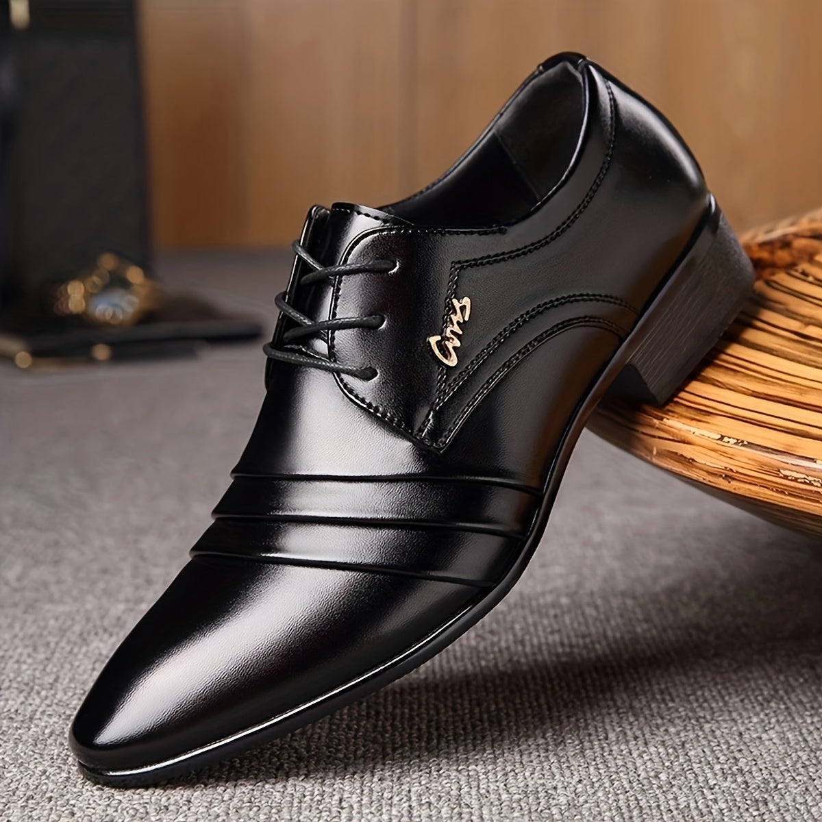 Men's Pleated Derby Shoes