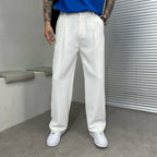 Men's Pleated Straight Leg Trousers