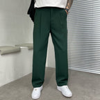 Men's Pleated Straight Leg Trousers