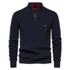 Men's Quarter-Zip High Neck Jumper