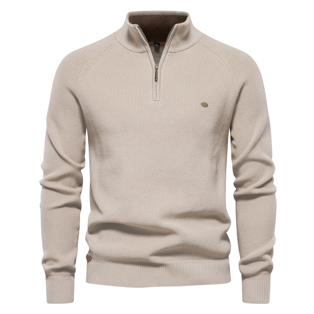 Men's Quarter-Zip High Neck Jumper