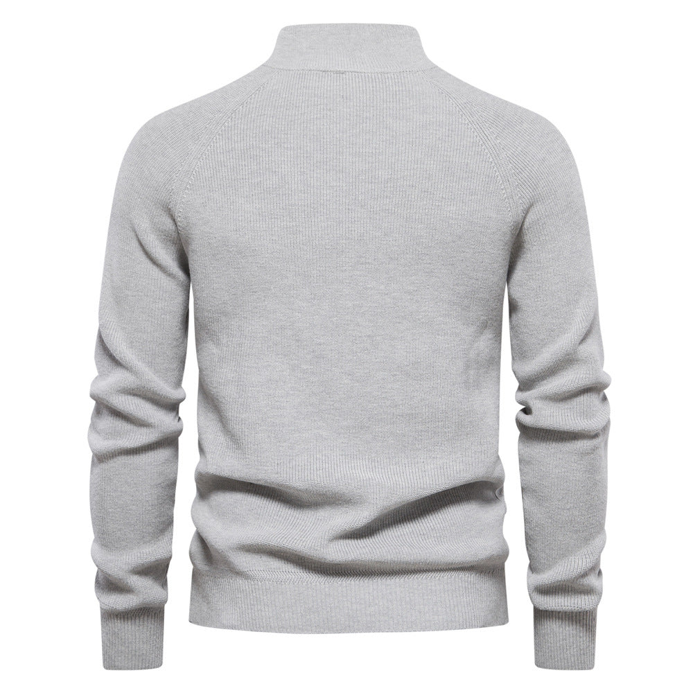 Men's Quarter-Zip High Neck Jumper