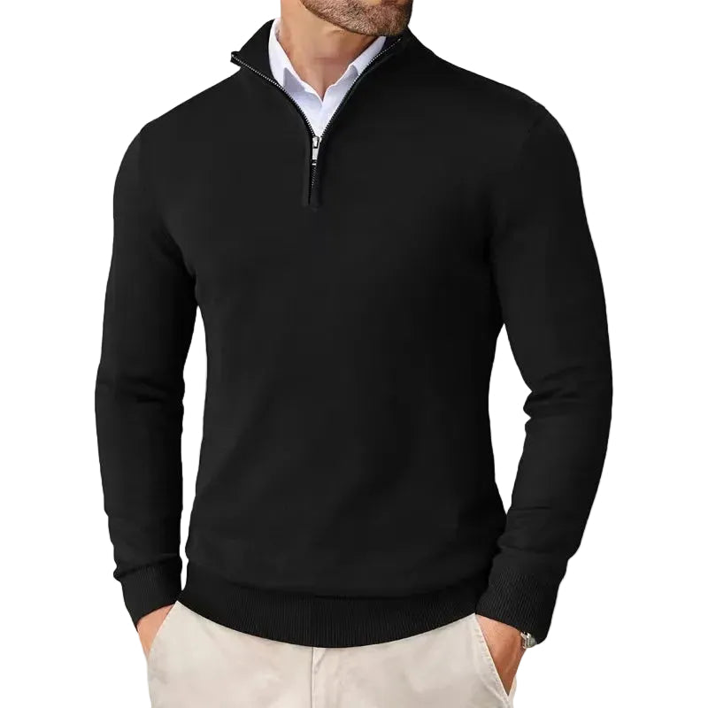 Men's Raised Neck Zip Sweater