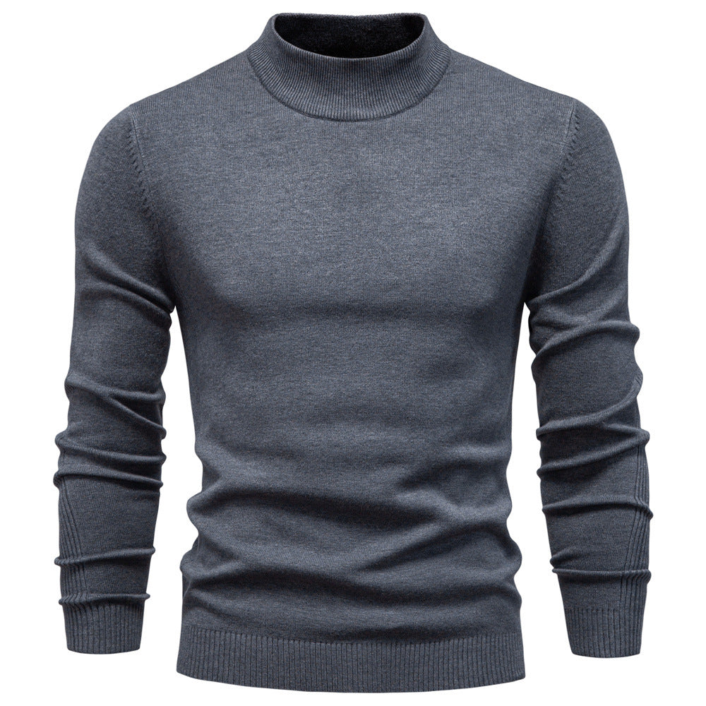 Men's Ribbed High Neck Jumper