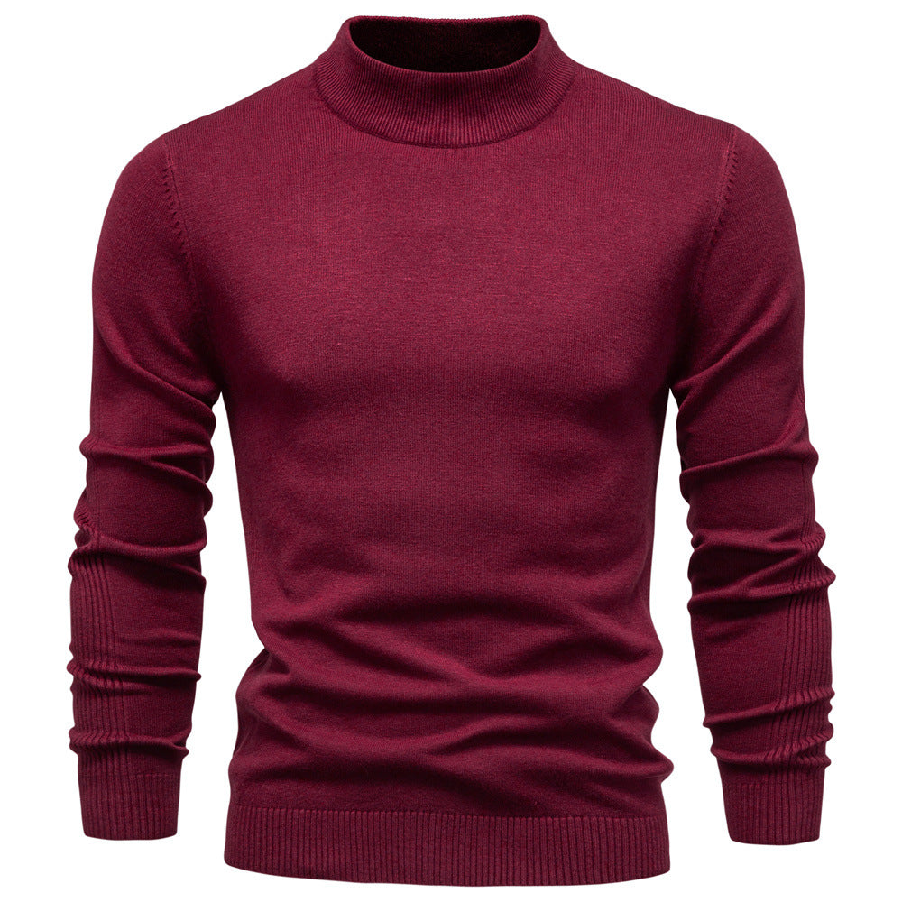 Men's Ribbed High Neck Jumper