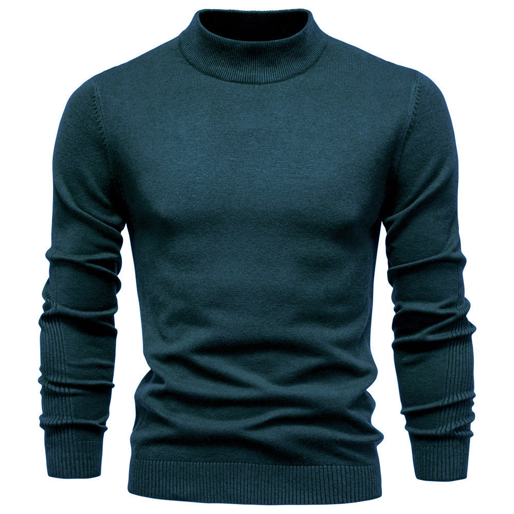 Men's Ribbed High Neck Jumper