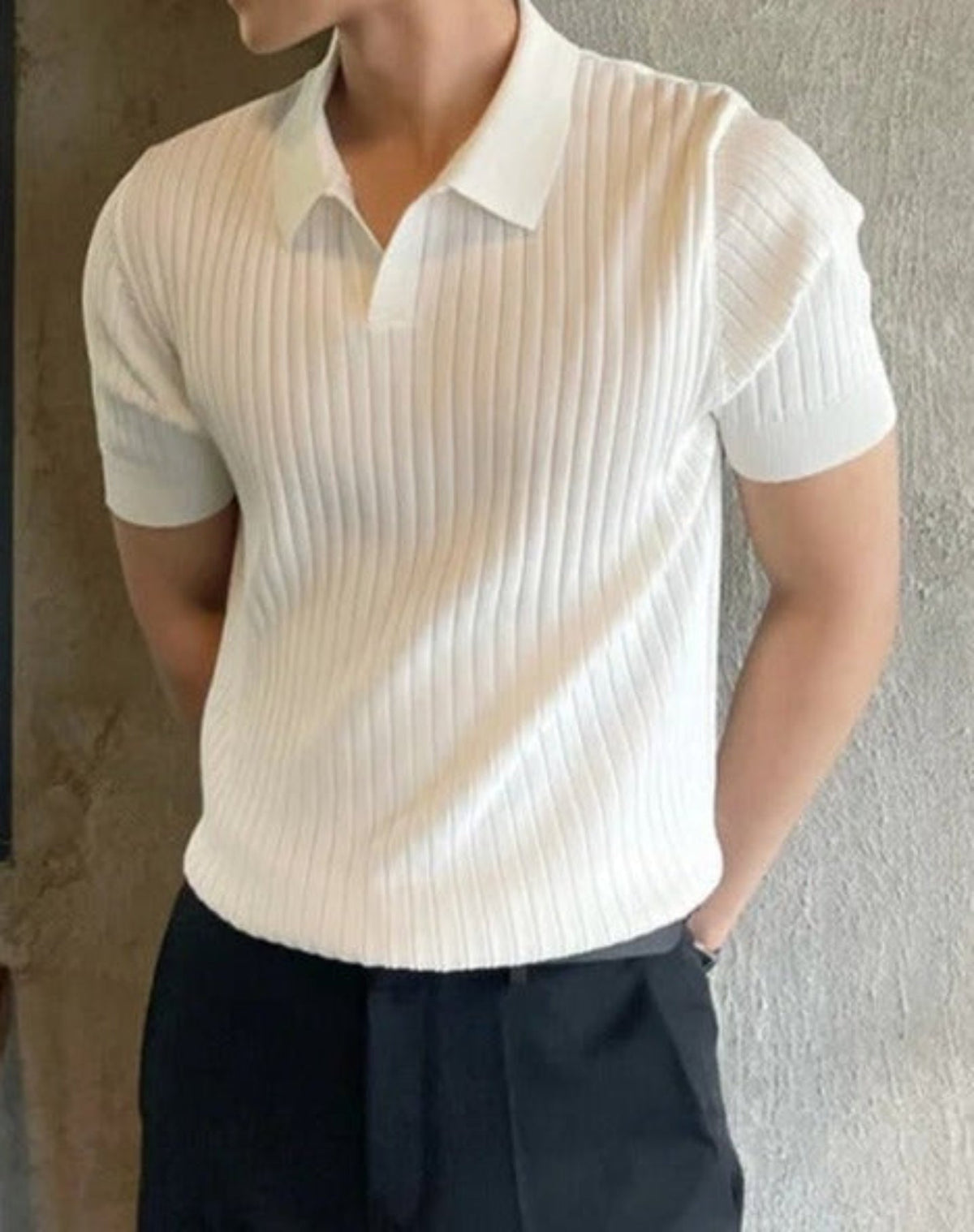 Men's Ribbed Polo Shirt