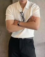 Men's Ribbed Polo Shirt