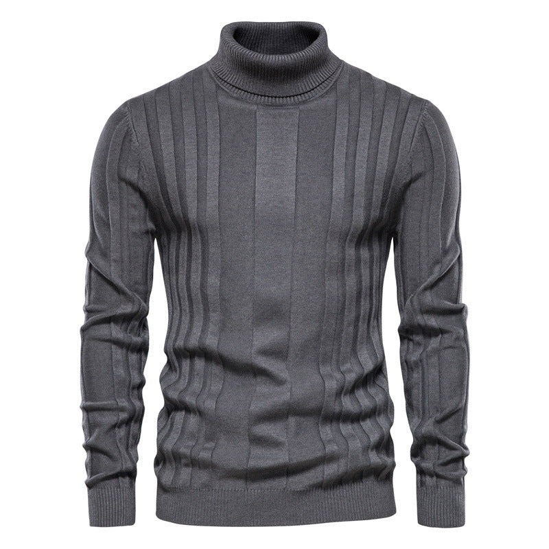 Men's Ribbed Roll Neck Jumper
